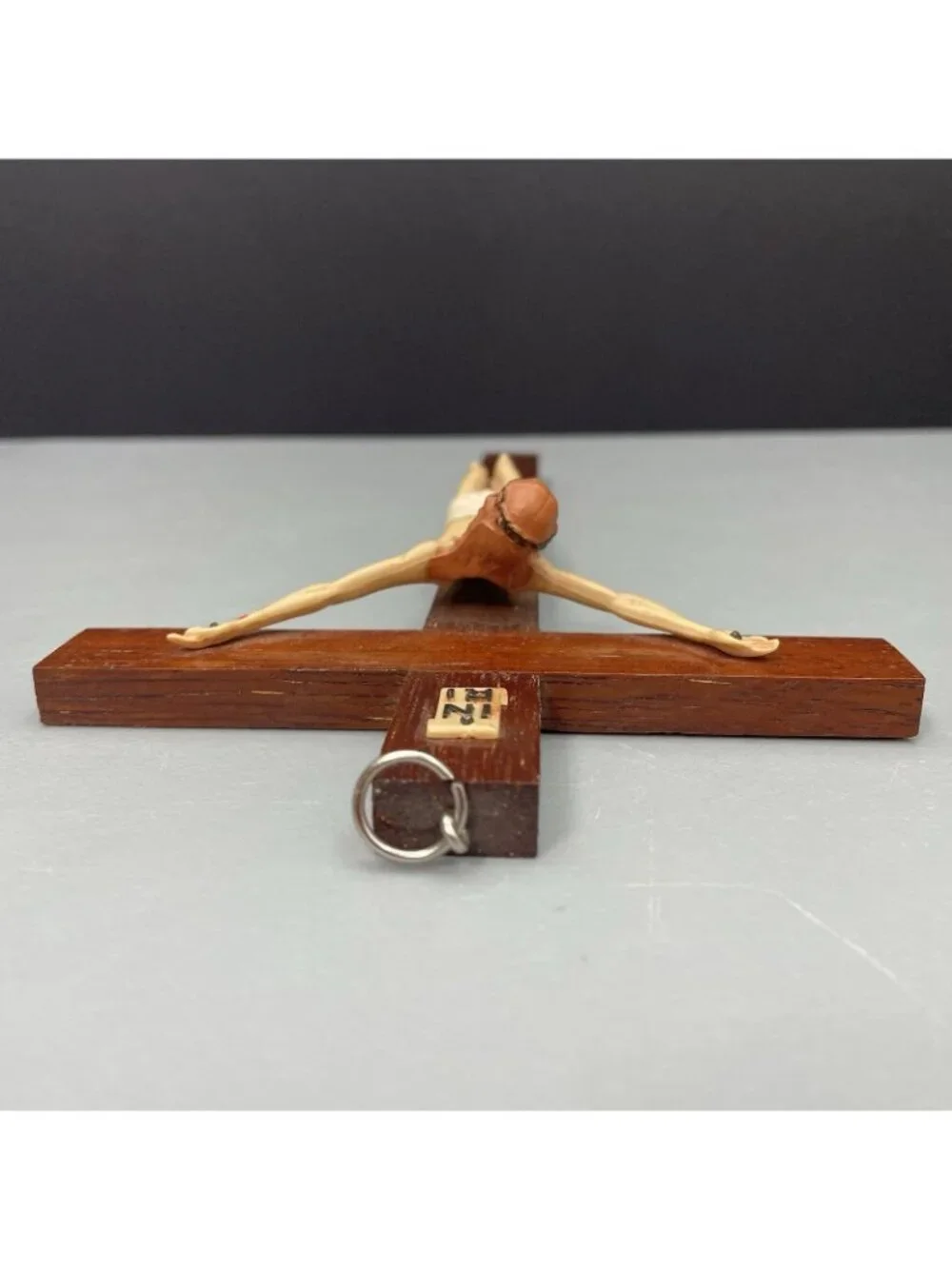 Vintage INRI Wooden Crucifix Wood Cross Jesus Religious MCM Wall Hanging 10”
